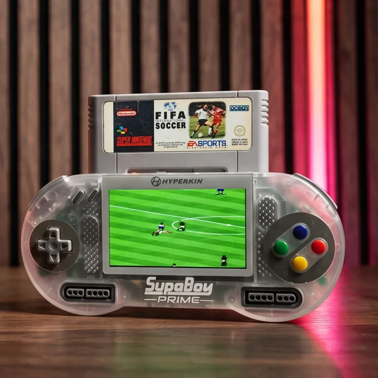 Hyperkin SupaBoy S handheld in Prime colourway