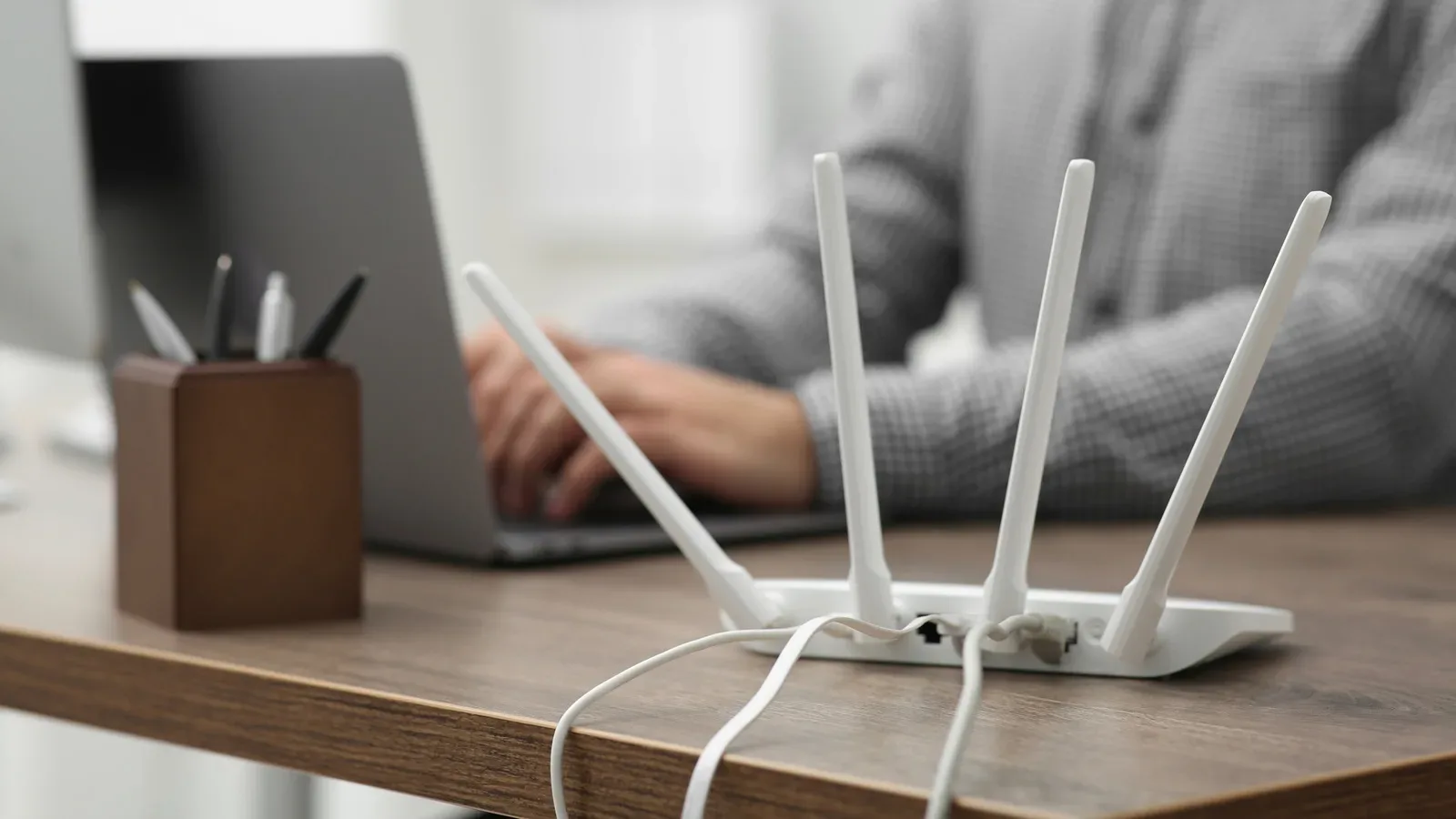 Wi-Fi router connected to a home gaming setup