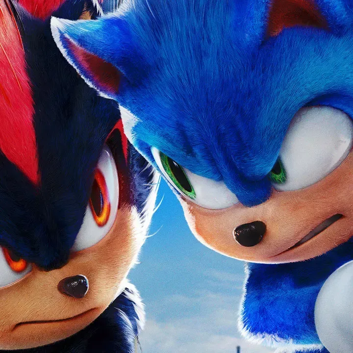 Sonic the Hedgehog running through a bright game-inspired environment
