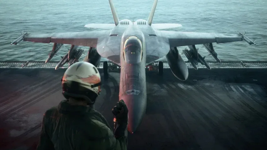 Ace Combat 8: Wings of Theve aircraft flying above clouds