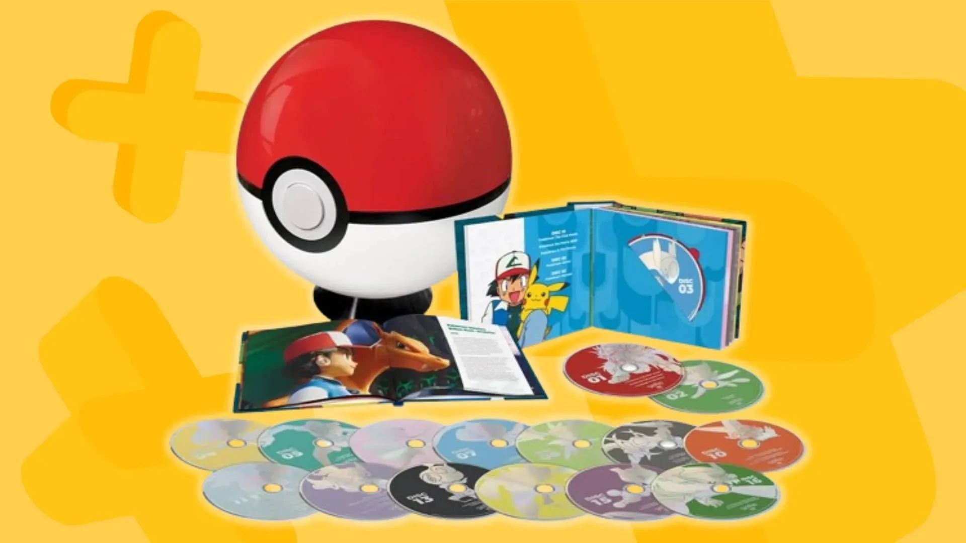 Image of the Amazon Exclusive Pokemon: 24-Movie Collection with a yellow GamesRadar+ background.