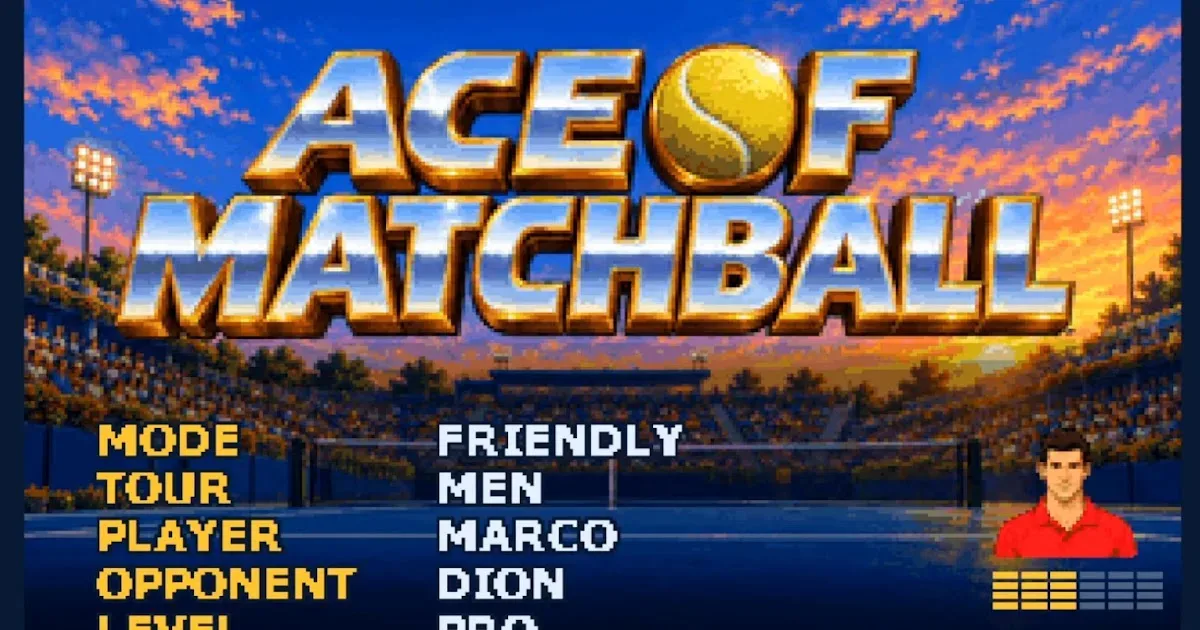 Ace of Matchball line-call challenge replay on an Amiga display