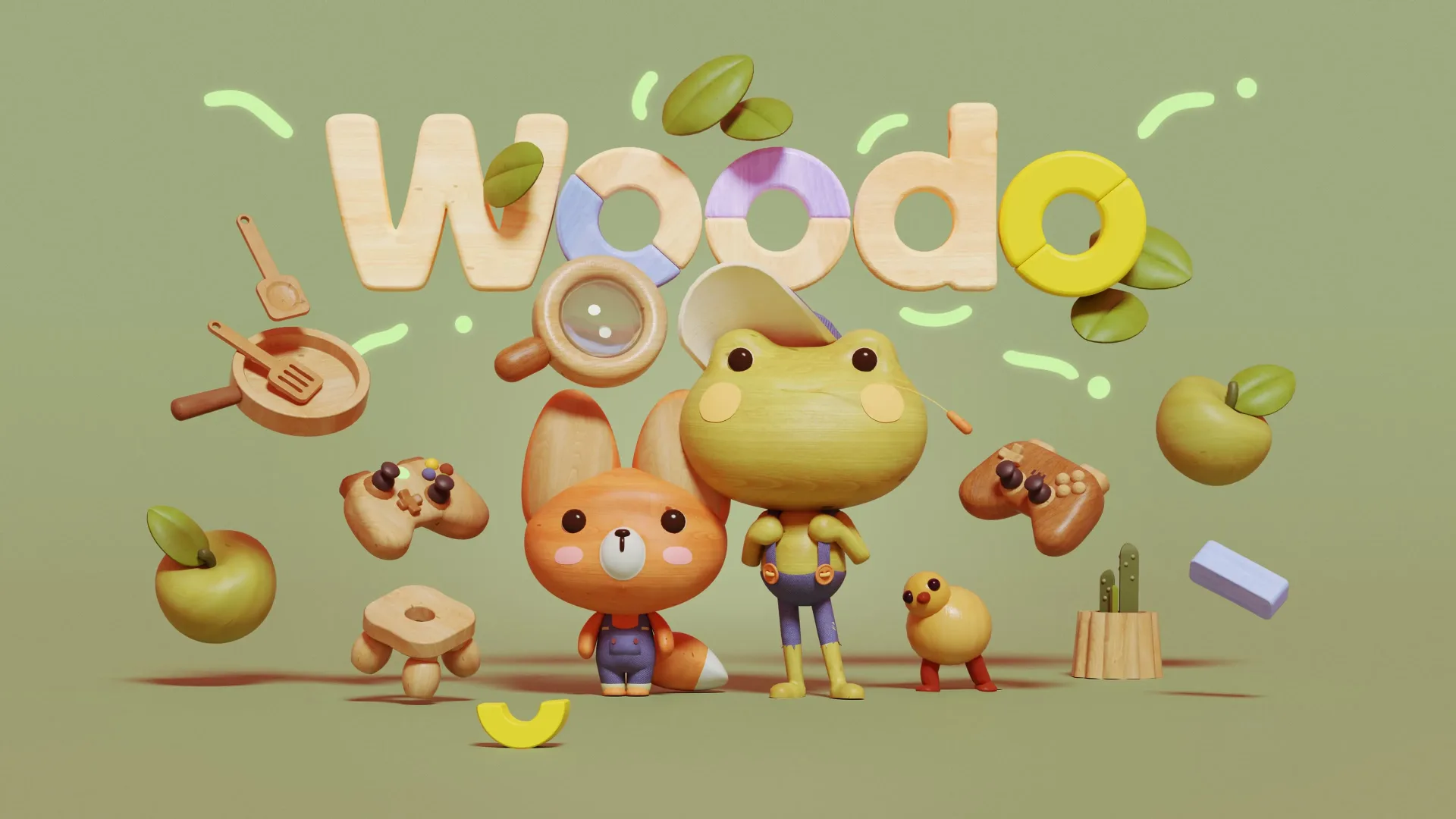 Woodo’s colorful 3D diorama puzzle scene with pieces being assembled