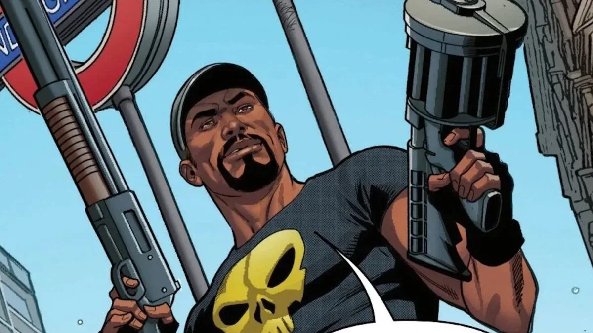 Outlaw responds to a symbiote attack in London in Queen In Black #4