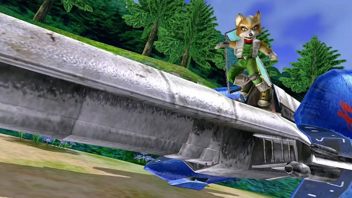 Fox McCloud explores Dinosaur Planet with Tricky in Star Fox Adventures