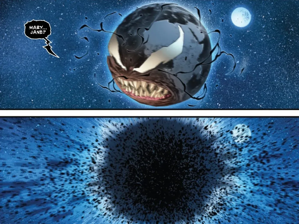Mary Jane Watson as Venom during the Venomworld battle