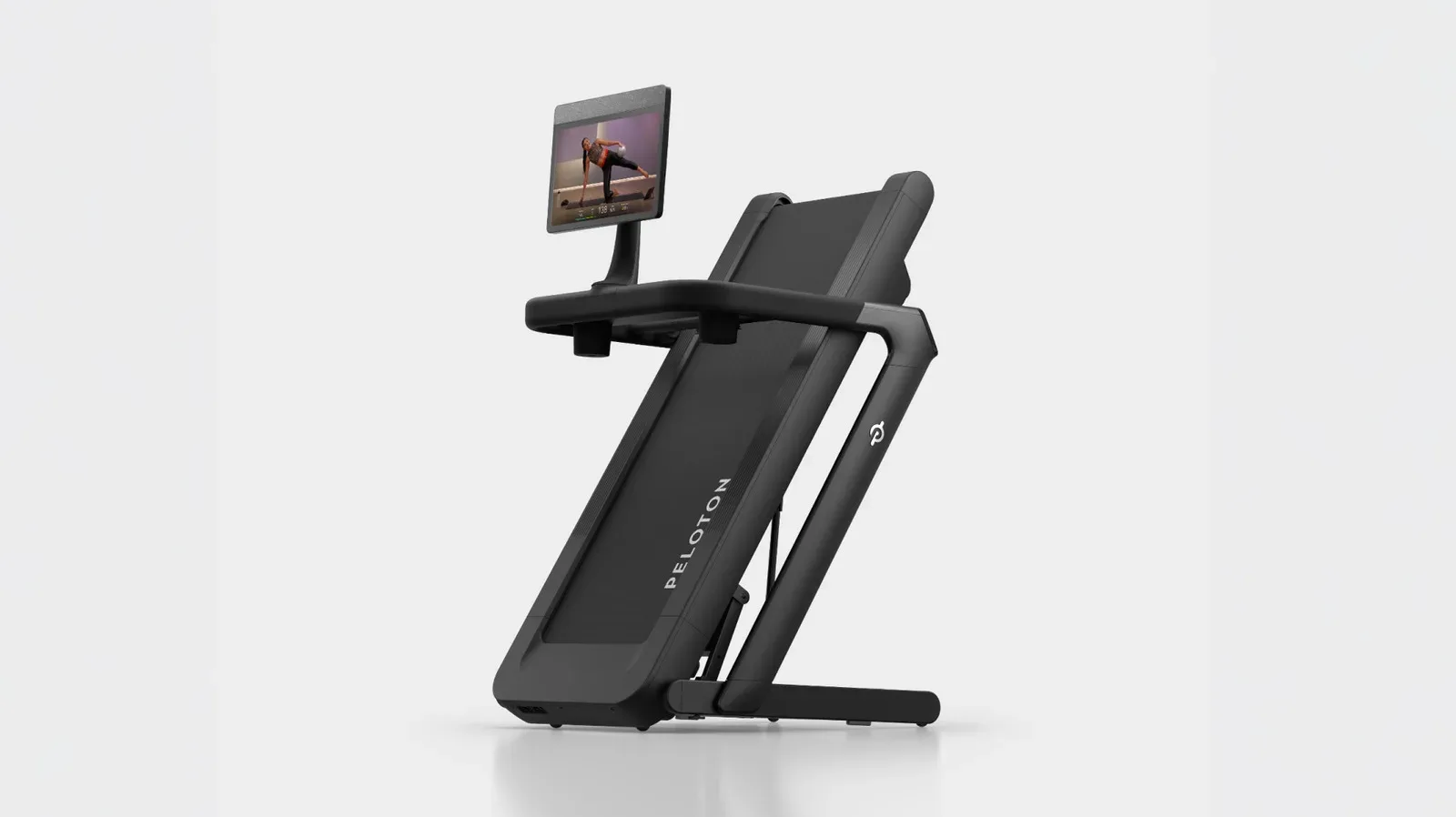 Peloton Tread Flex folded upright for compact storage