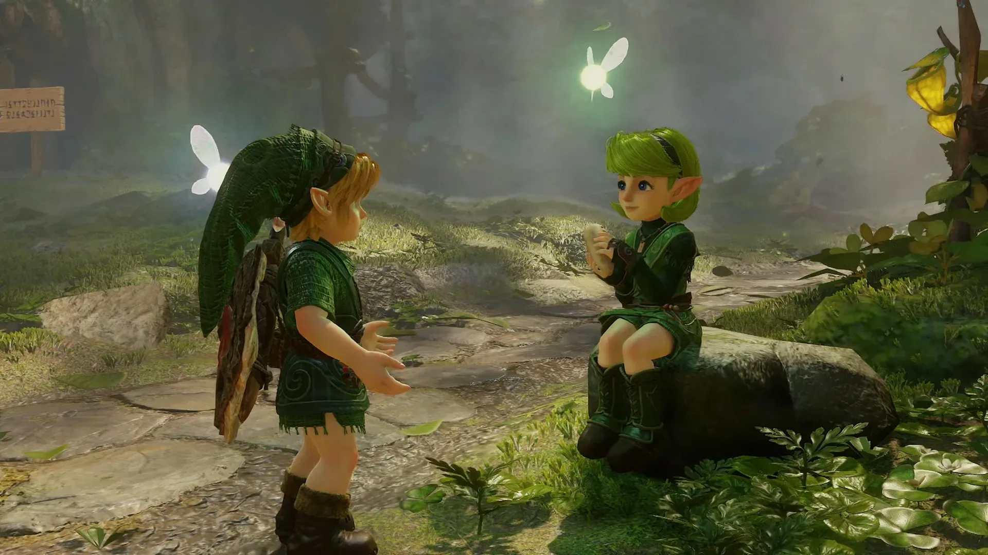 Link explores the remade Kokiri Forest in The Legend of Zelda: Ocarina of Time on Switch 2