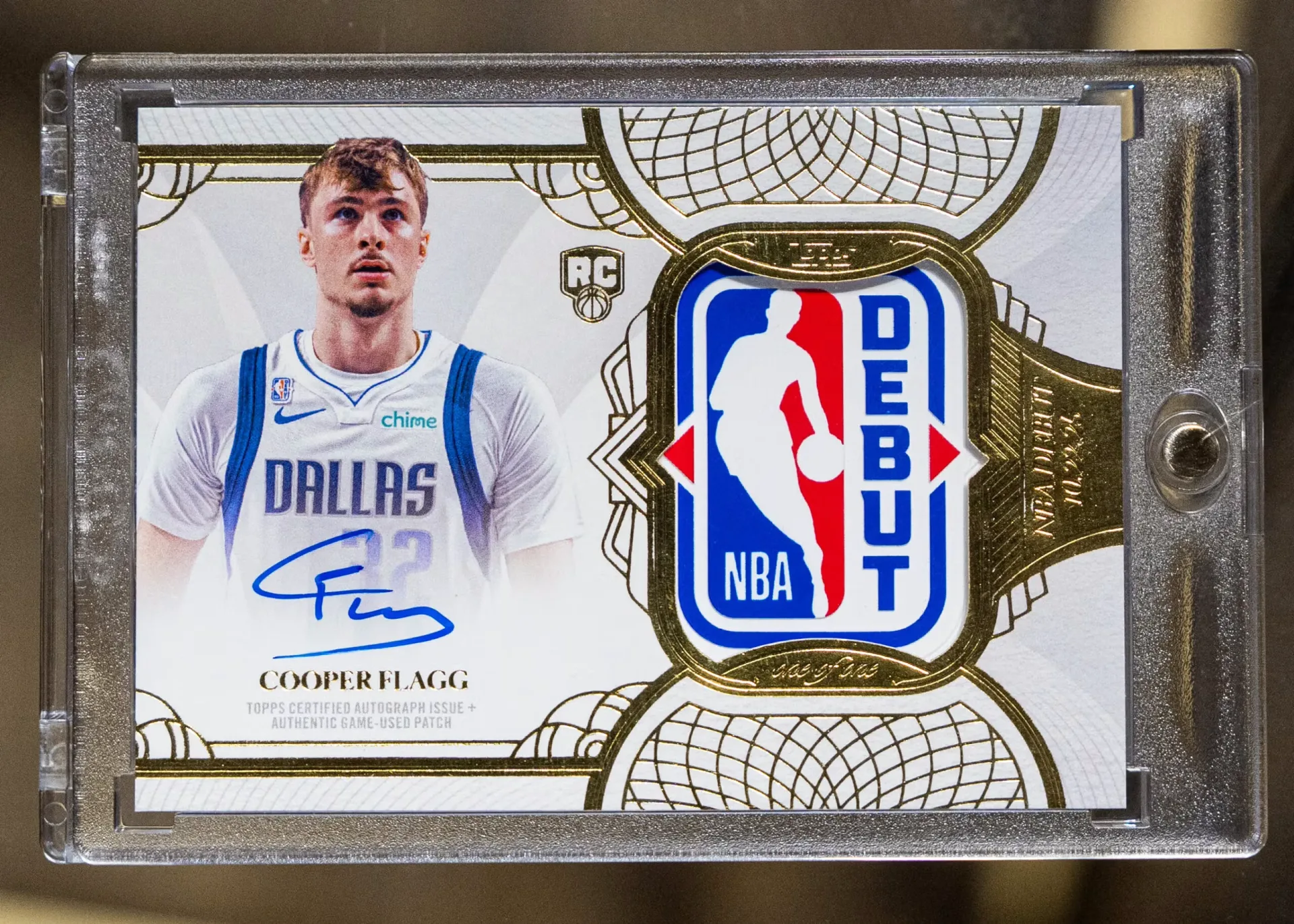 2025-25 Topps Chrome 1/1 Cooper Flagg Debut Rookie Patch Auto card.