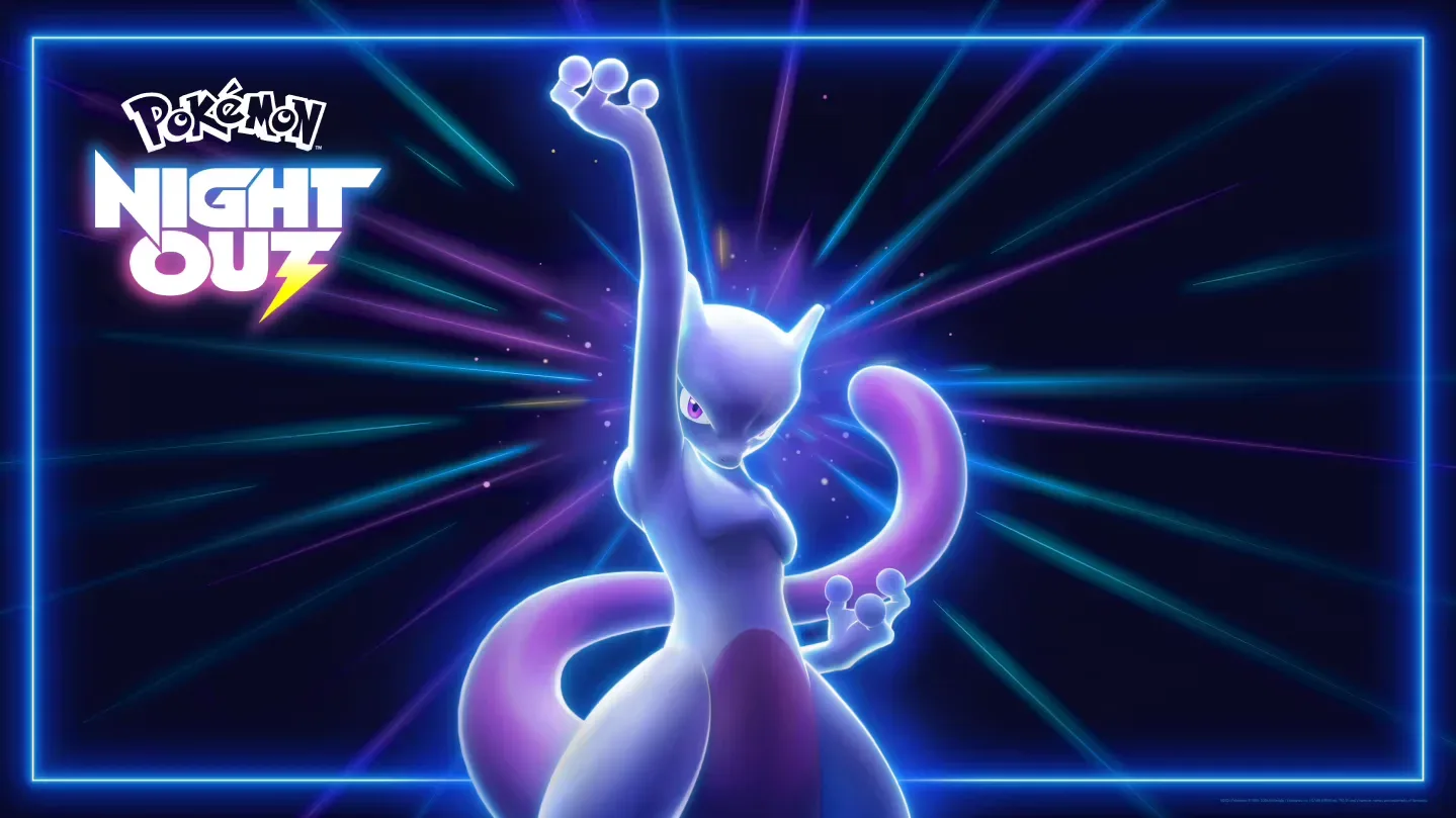 Pokémon Night Out neon event artwork promoting the Los Angeles and London dates
