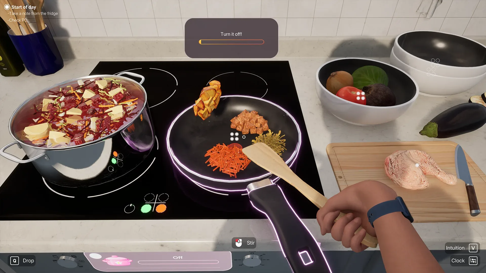 Woman Simulator domestic chore and household mood management concept