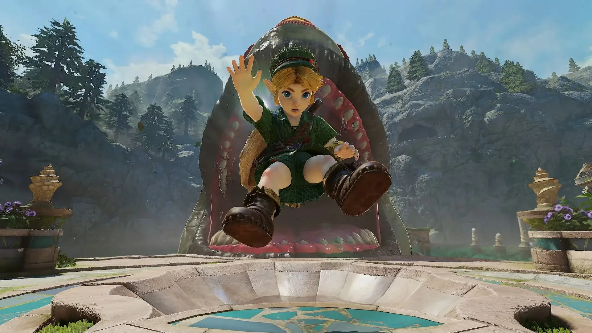 Link sprinting across Hyrule Field in The Legend of Zelda: Ocarina of Time remake