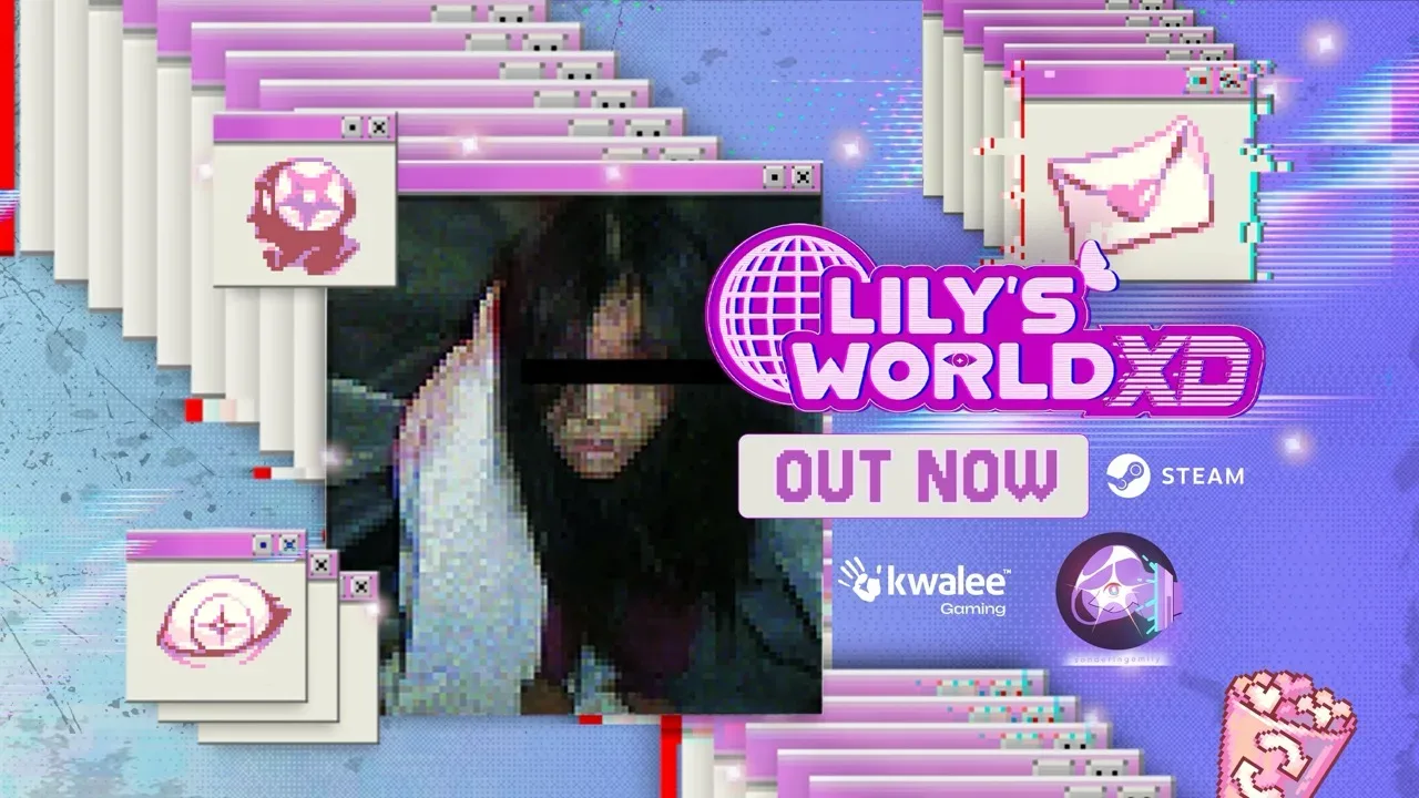 lily’s world XD Steam launch artwork featuring the game’s early-web psychological horror aesthetic