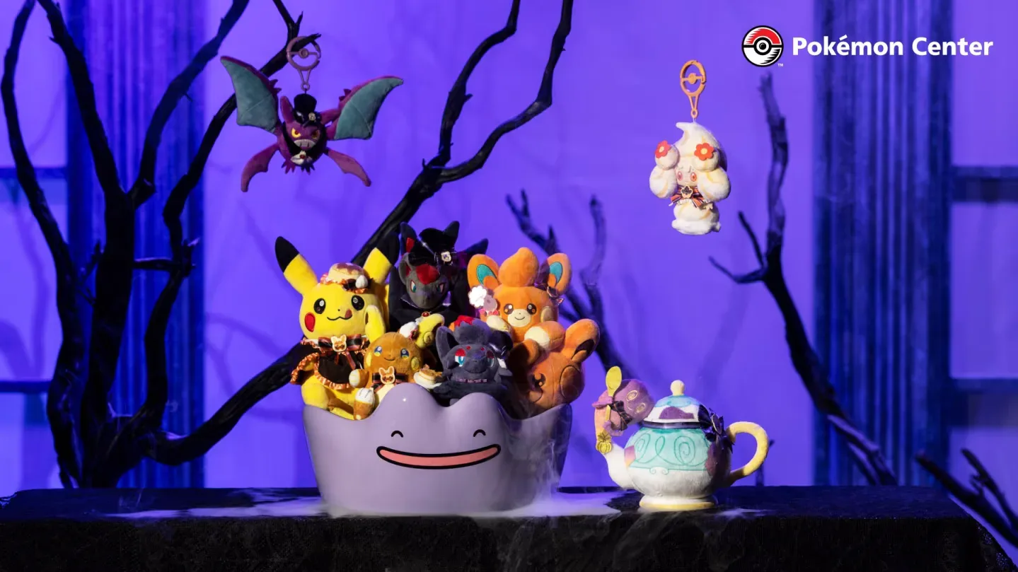Halloween Pokémon tea party plush collection featuring Zorua and Zoroark