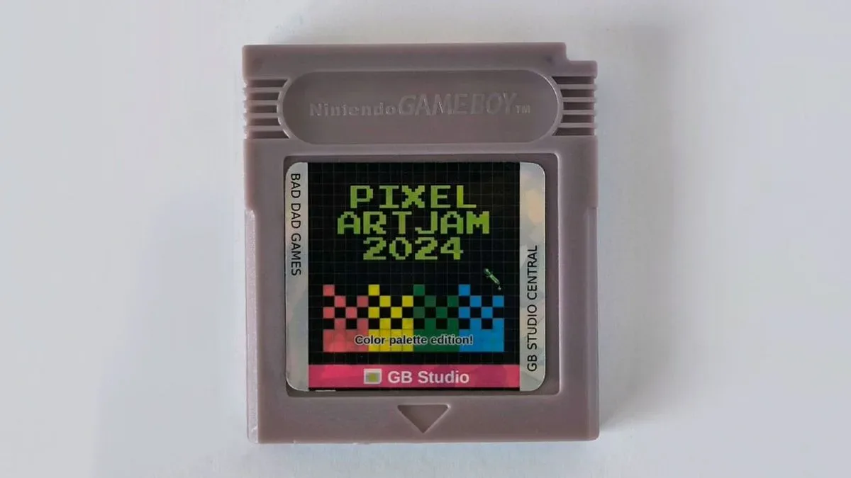Pixel-art artwork displayed at Game Boy’s 160-by-144-pixel resolution