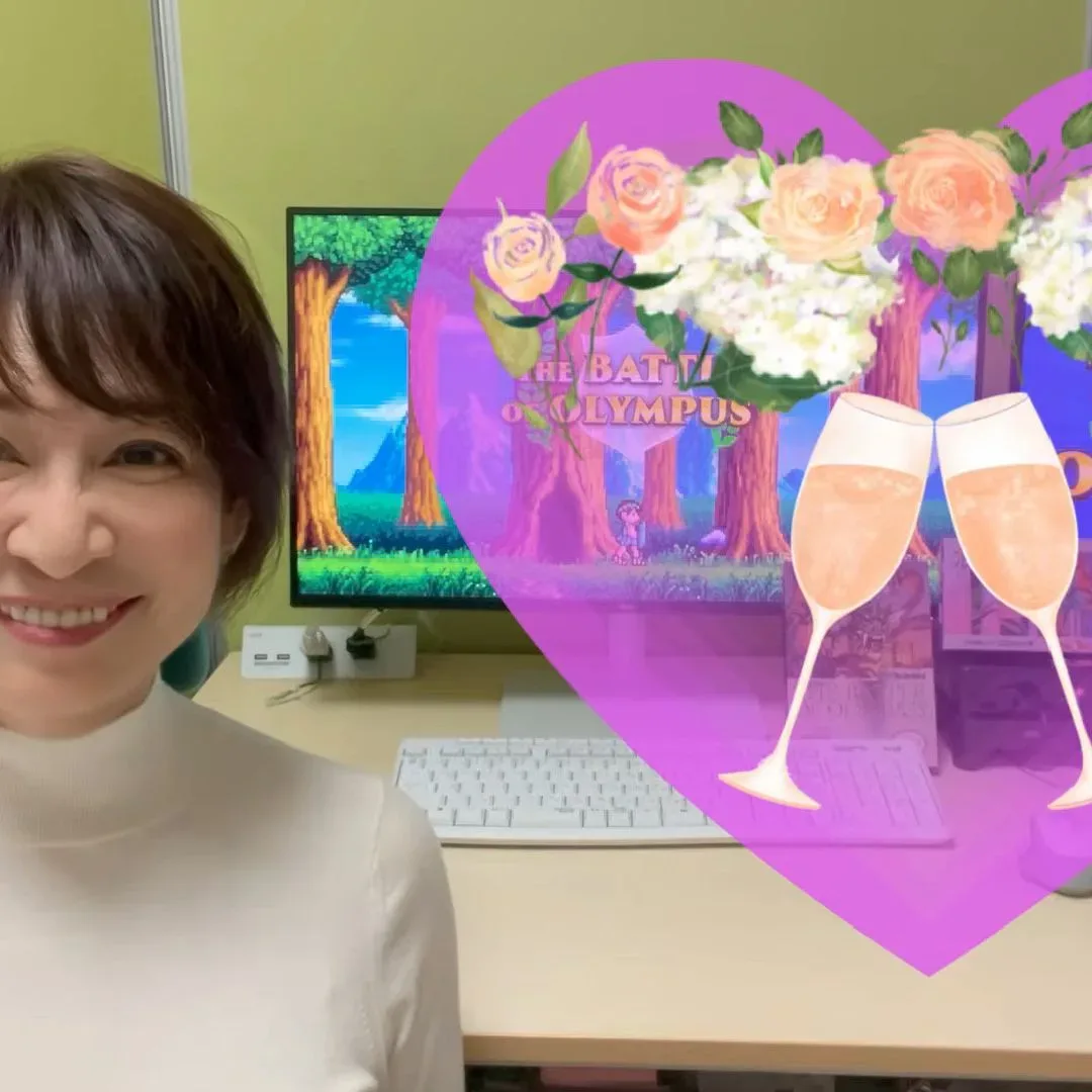 Reiko and Yukio Horimoto working on The Battle of Olympus Steam remake