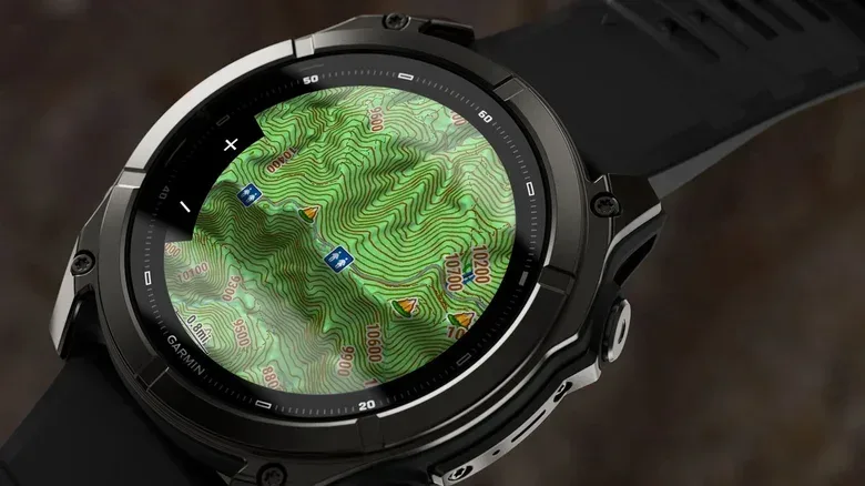 Garmin Fenix watch used for trail navigation and fitness tracking