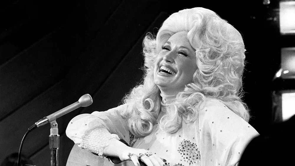 Archival image of Dolly Parton performing Appalachian Memories at the 1983 Emmys