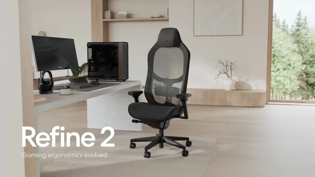 The Dark Hybrid colorway of the Fractal Refine 2 gaming chair