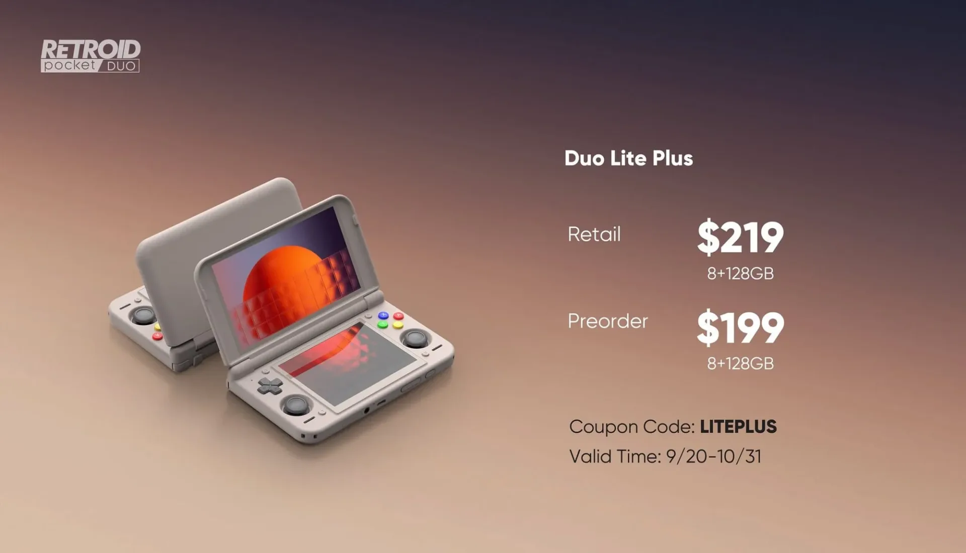 Comparison of Retroid Duo Lite+ and standard Duo handheld specifications