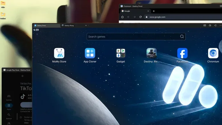 Android apps emulated on Windows 11 with MuMuPlayer.