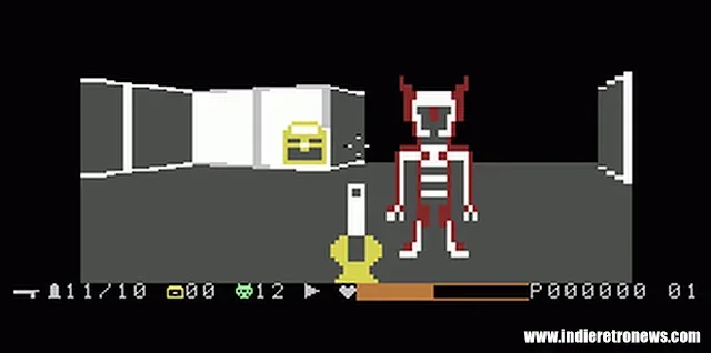 Cuthbert in Castle Wolfenstein pseudo-3D fortress gameplay on Commodore Plus/4