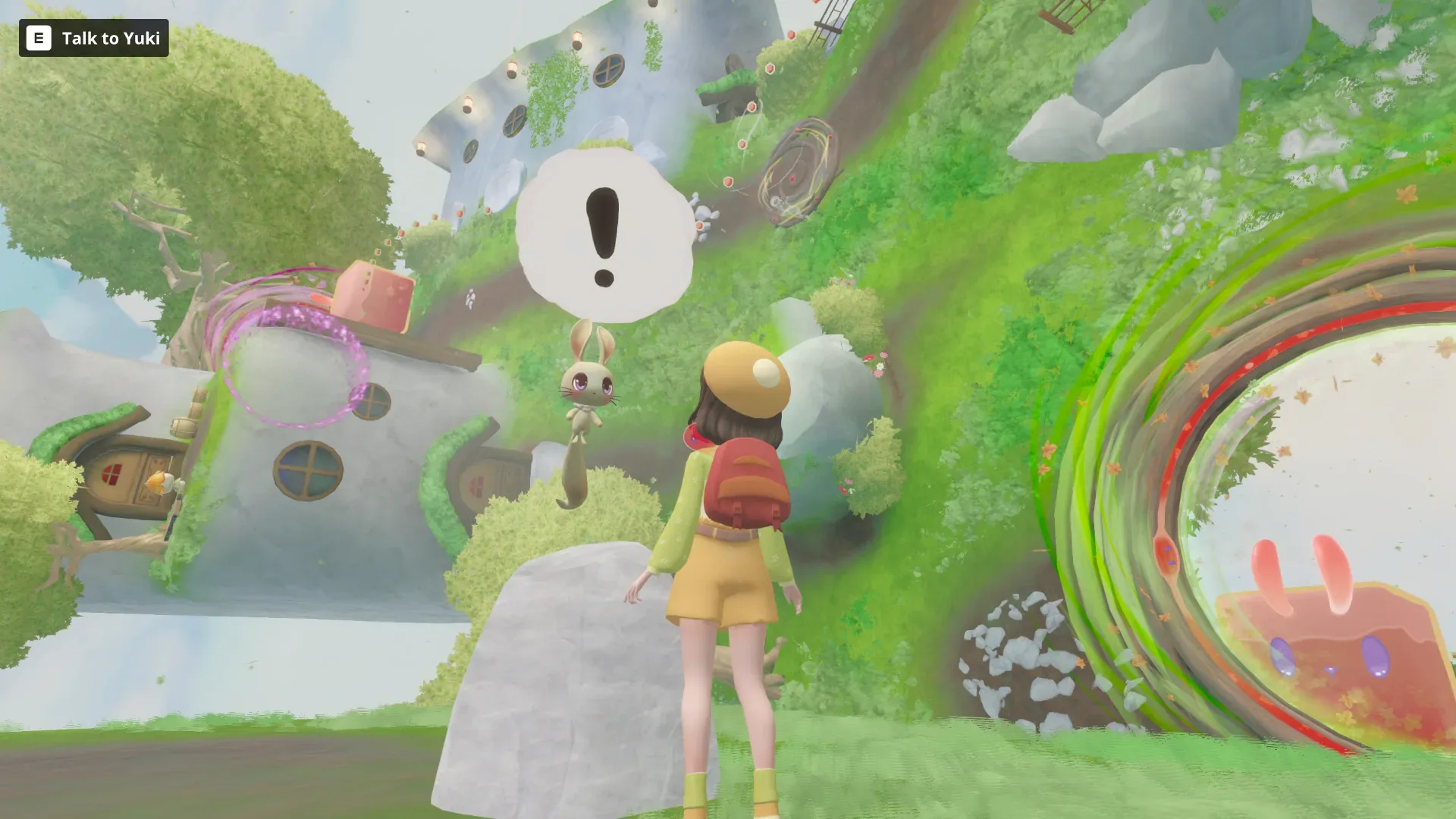 A rotating portal puzzle environment in Nomori
