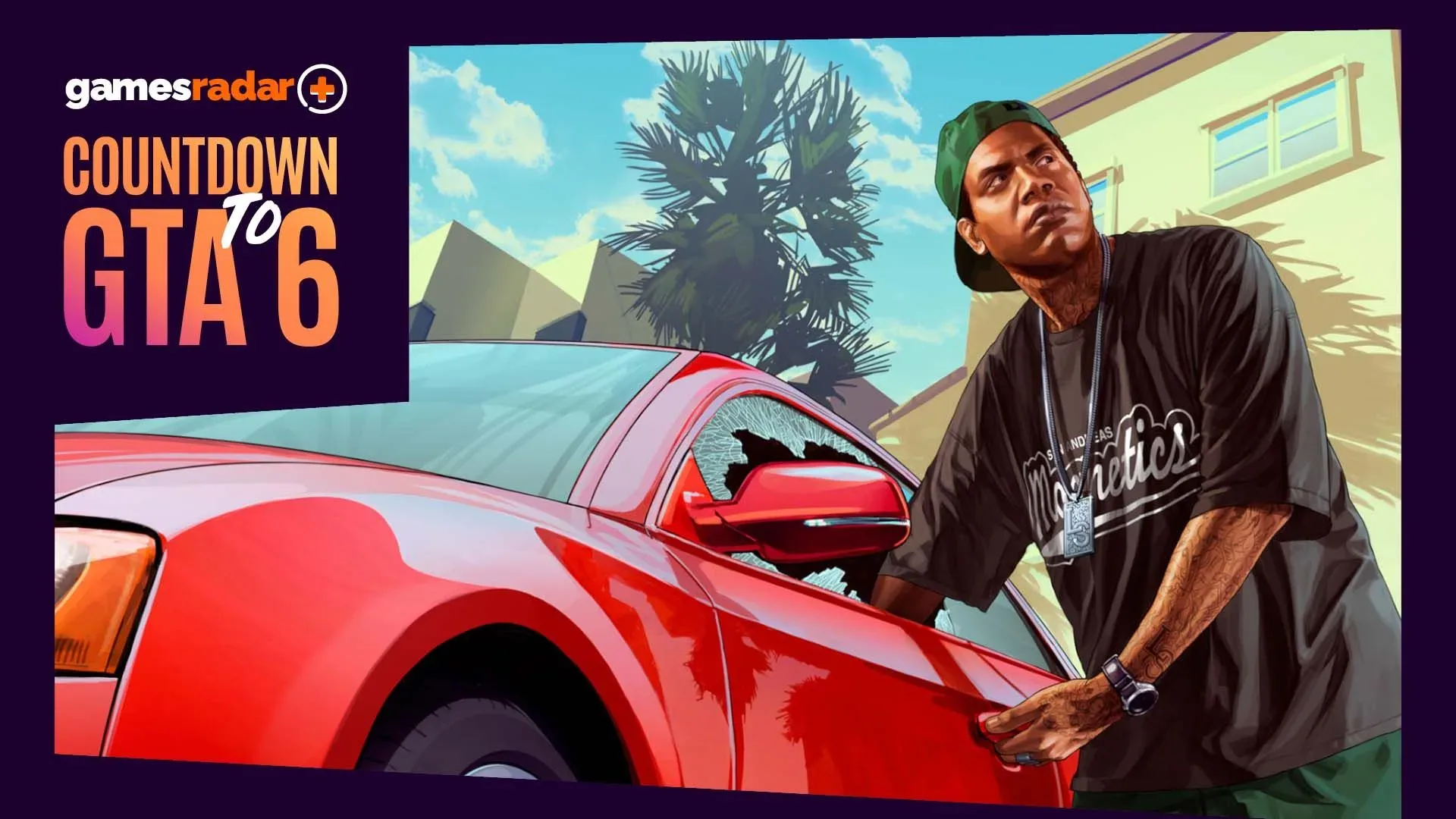 Los Santos skyline at sunset in Grand Theft Auto 5