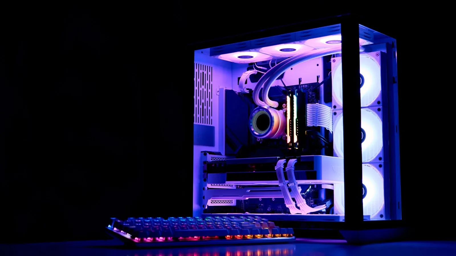 Gaming PC and router unplugged from wall outlets during a power outage
