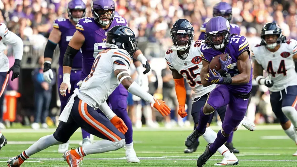 Soldier Field in Chicago ahead of a Vikings-Bears matchup