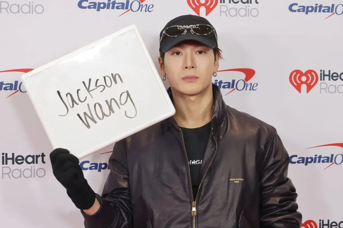 Jackson Wang in a black-and-white promotional image for the single Thank You