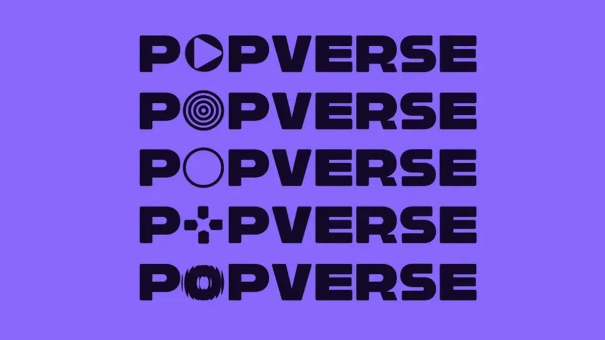 Popverse branding displayed alongside a convention panel livestream