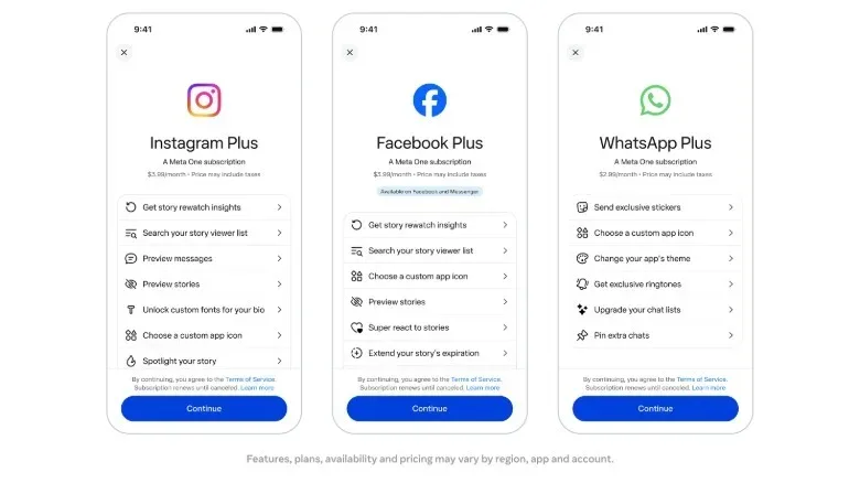 Meta AI image and video generation subscription concept