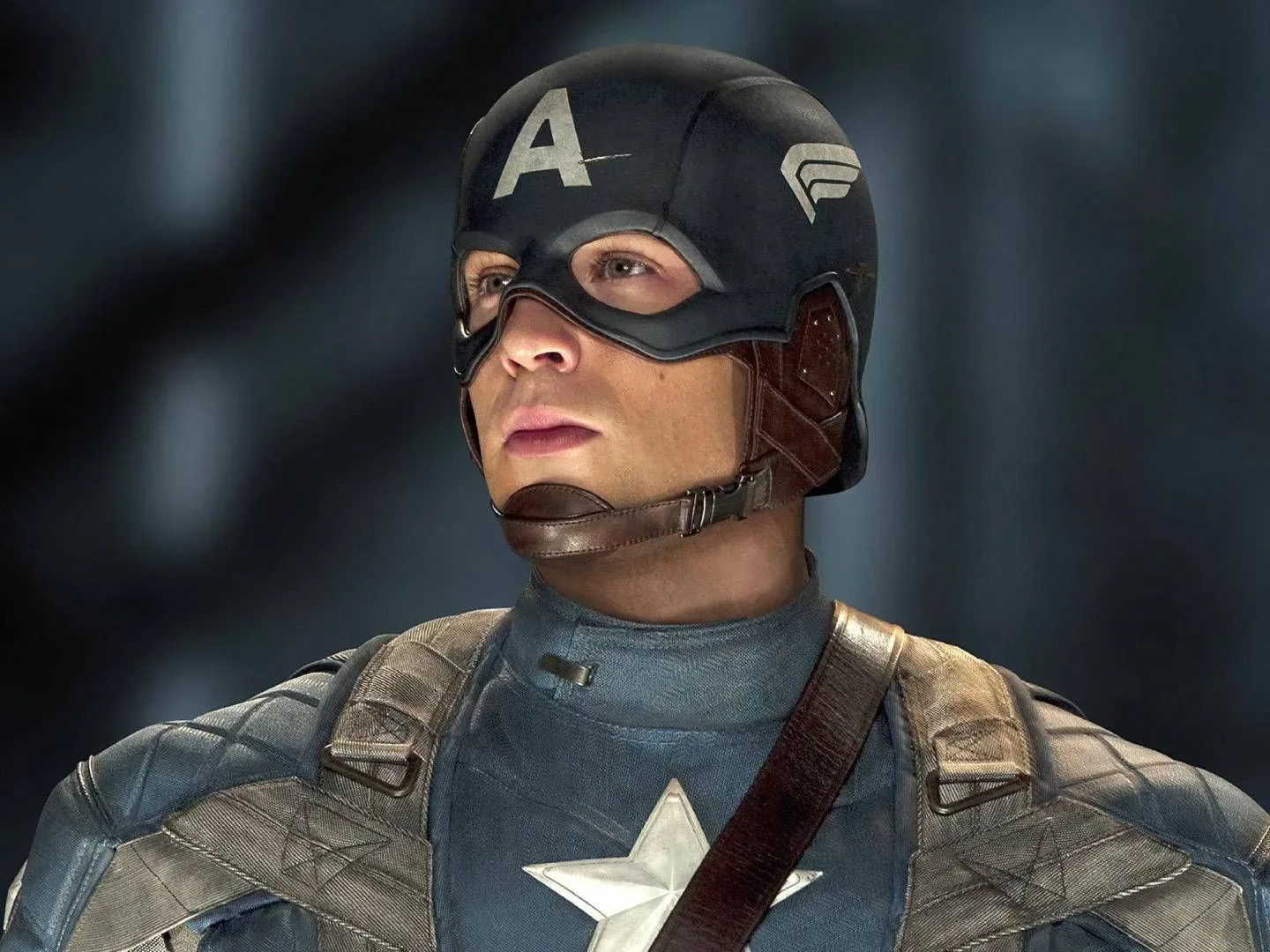 Chris Evans suits up as Steve Rogers in Captain America: The First Avenger