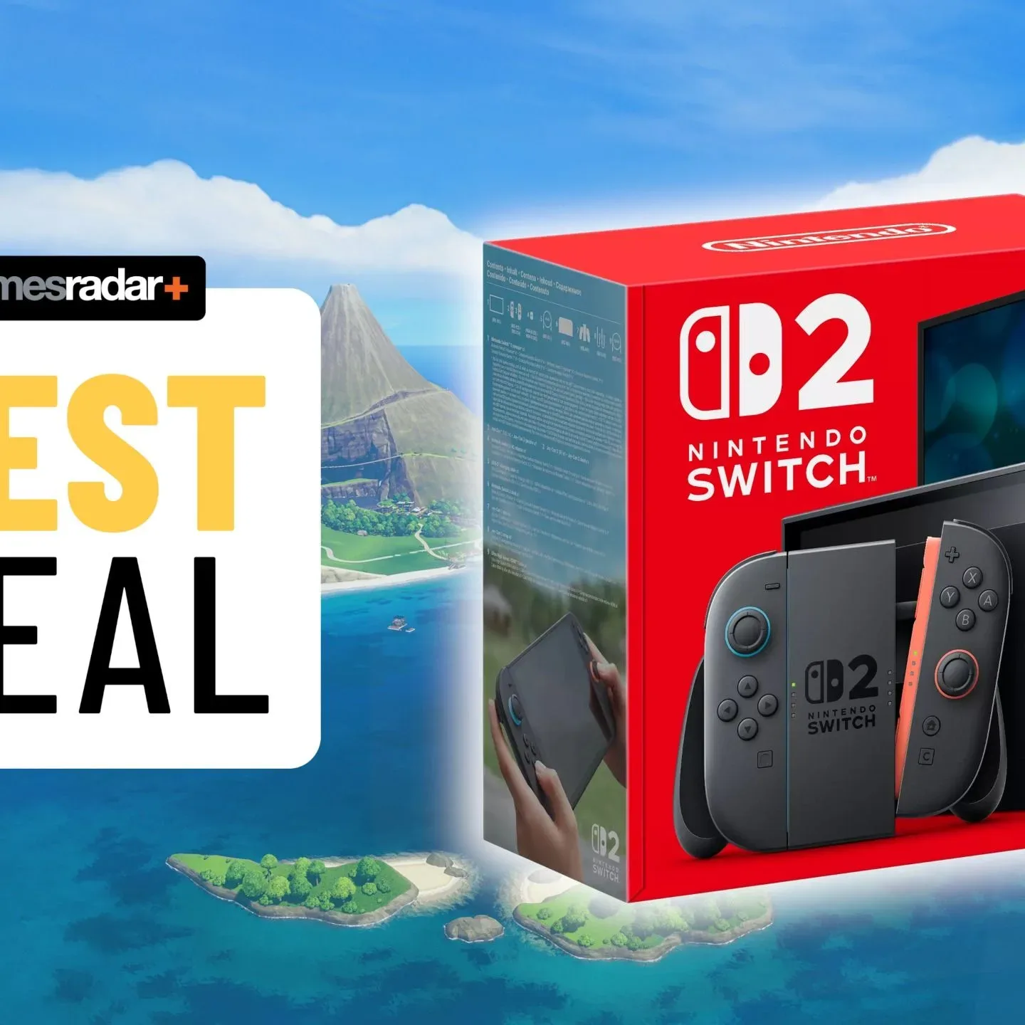 Nintendo Switch 2 hardware shown alongside Sports Resort bundle packaging