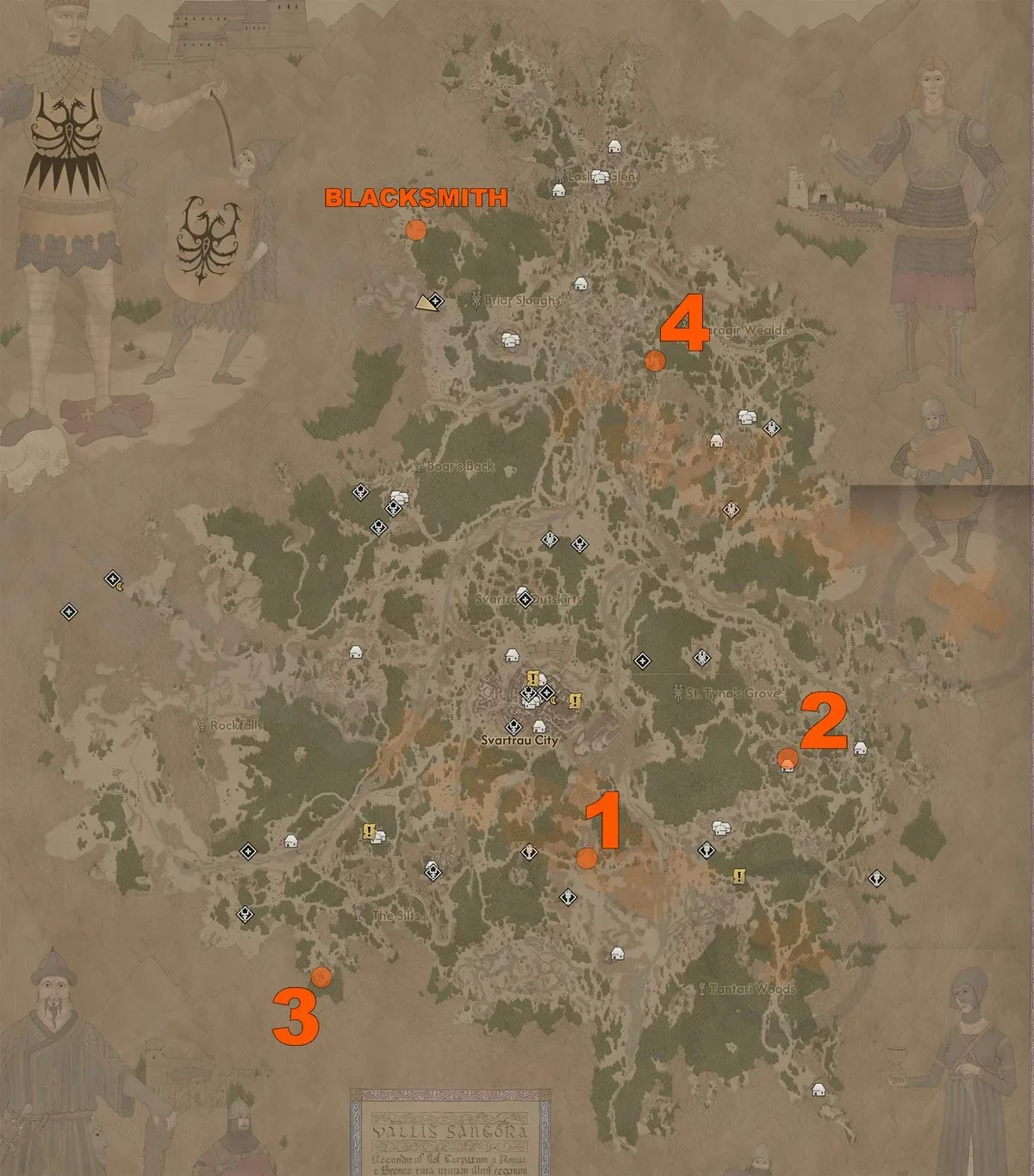 Map of the Arbiter Armor components in The Blood of Dawnwalker