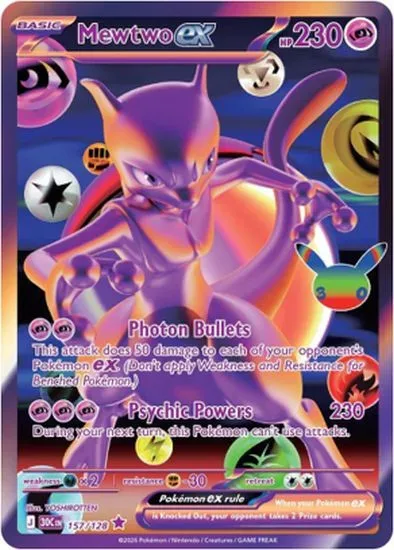 Pokémon TCG 30th Celebration Futuristic Rare Mewtwo ex card