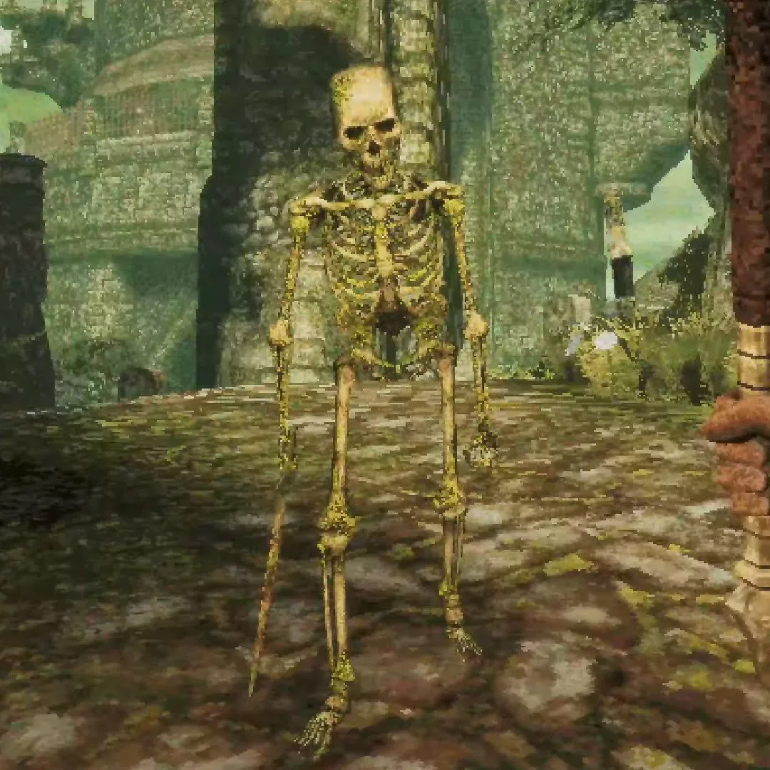 A chunky skeletal enemy in Queen’s Domain