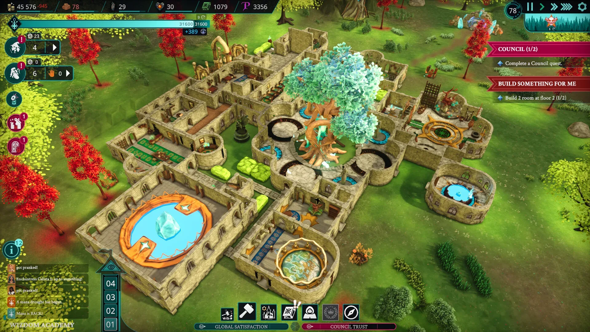 Wizdom Academy wizard school building and management simulation