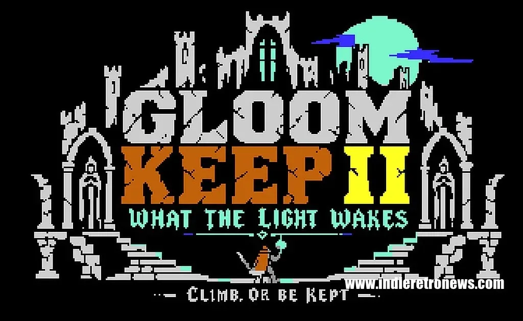 GloomKeep II pixel-art guardian in a dark dungeon corridor