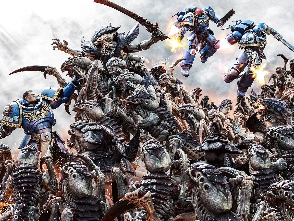 Tyranid swarm confrontation in Warhammer 40,000: Space Marine 2