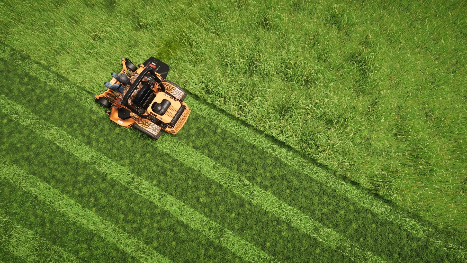 Lawn Mowing Simulator 2 lawn-care business headquarters and mowing equipment