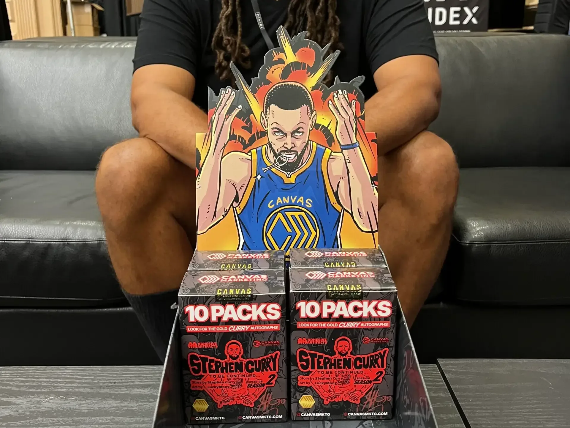 Canvas Marketing Stephen Curry pull-tab card pack designed to show tampering