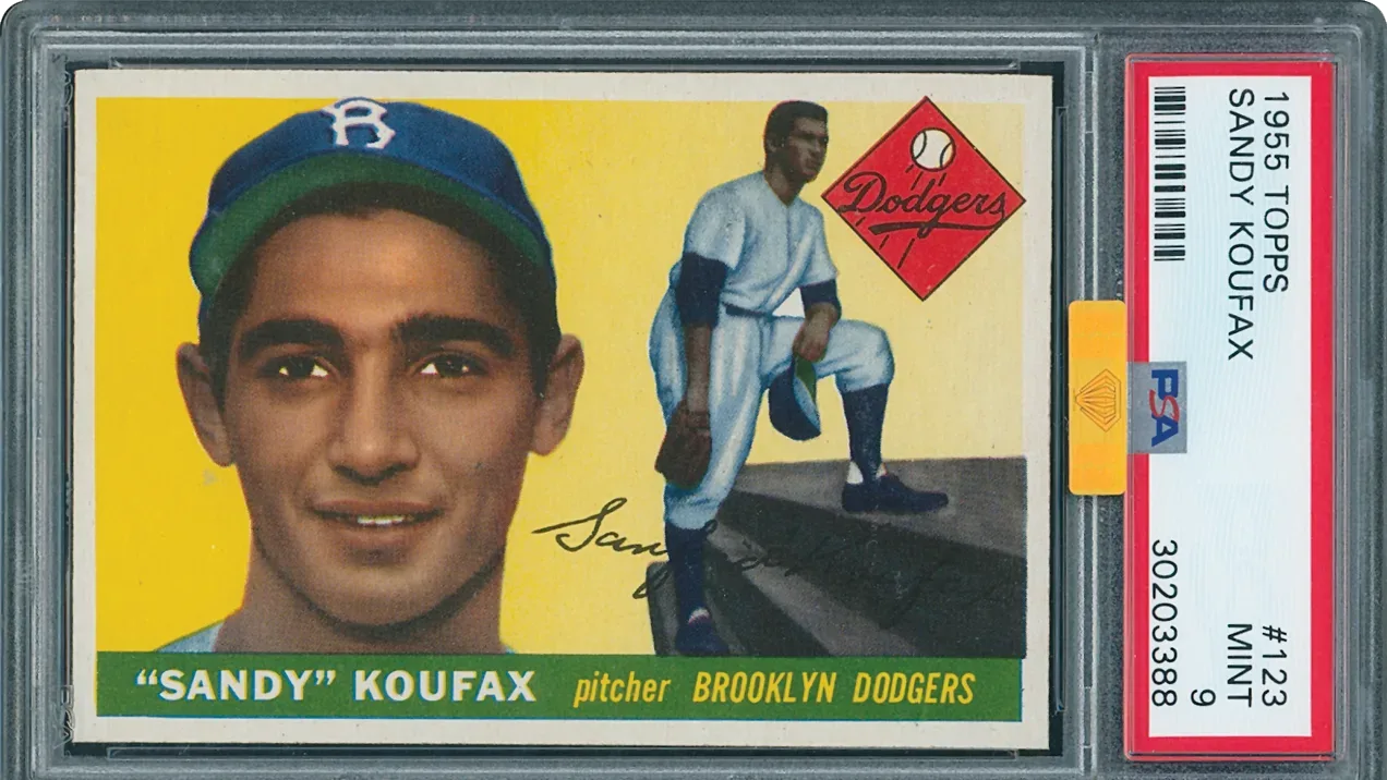 1955 Topps Sandy Koufax rookie card graded PSA 9
