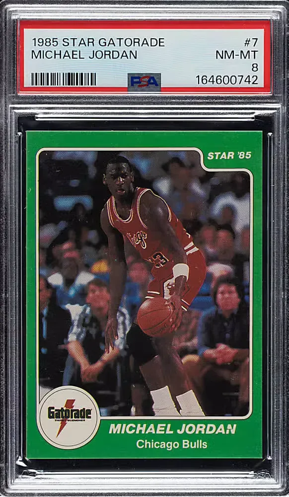 1985 Star Michael Jordan Gatorade Slam Dunk card.