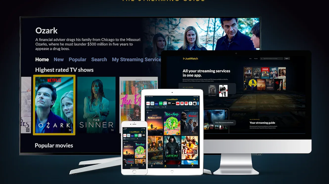 JustWatch TV streaming service interface concept