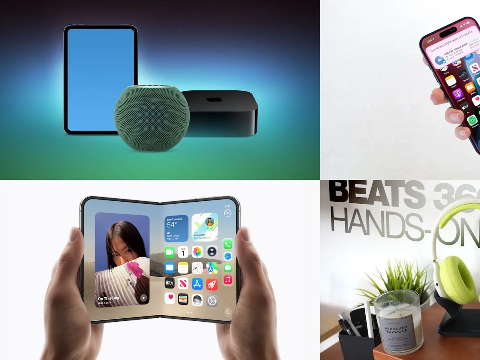 Illustration of reported Apple hardware updates including iPad mini and Apple TV 4K