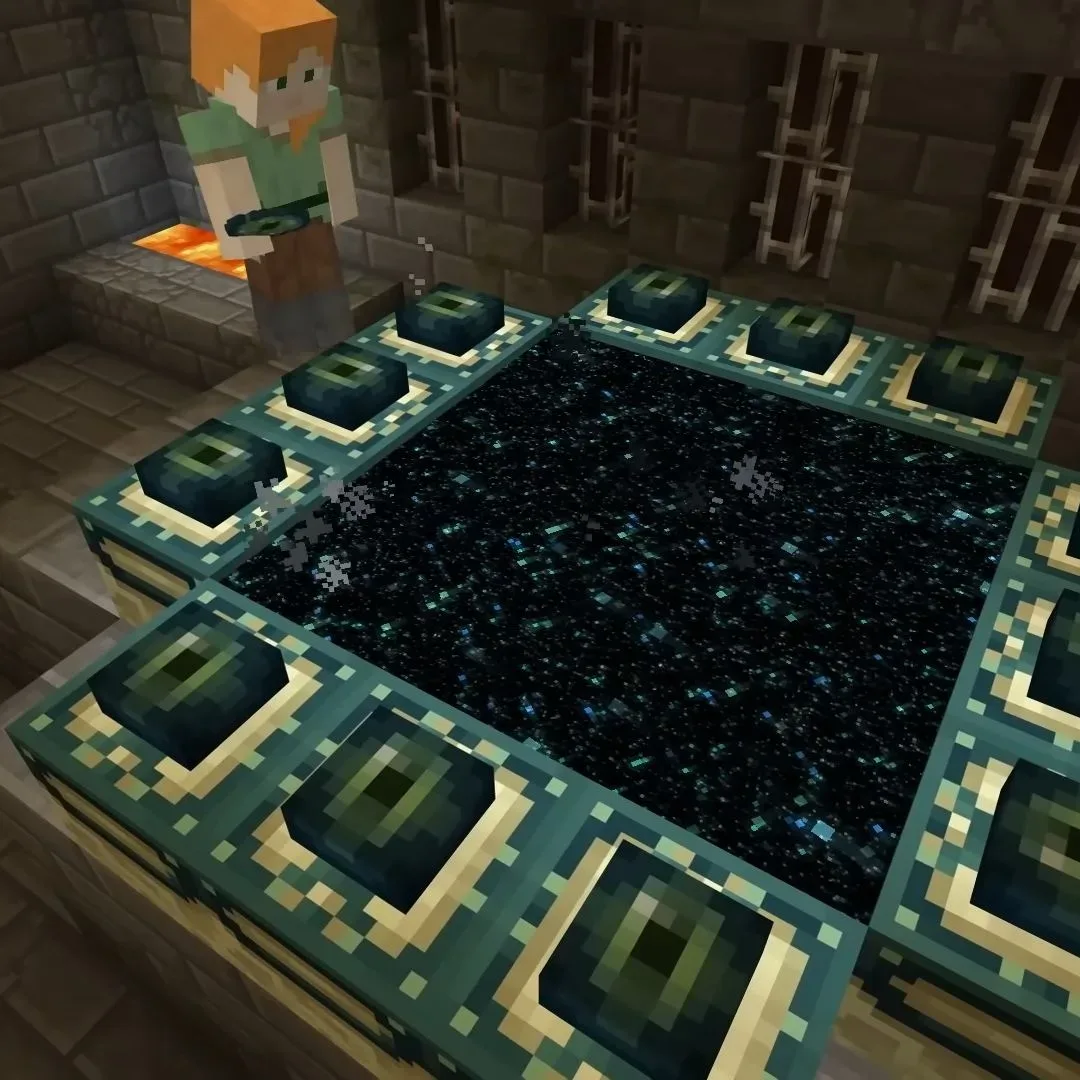Snow Golems, Endermen and Creepers form the improbable chain of events modeled in a Minecraft simulation.