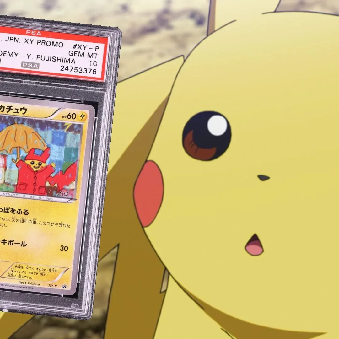 PSA 10 Gem Mint Raincoat Pikachu card that sold for $8.4 million