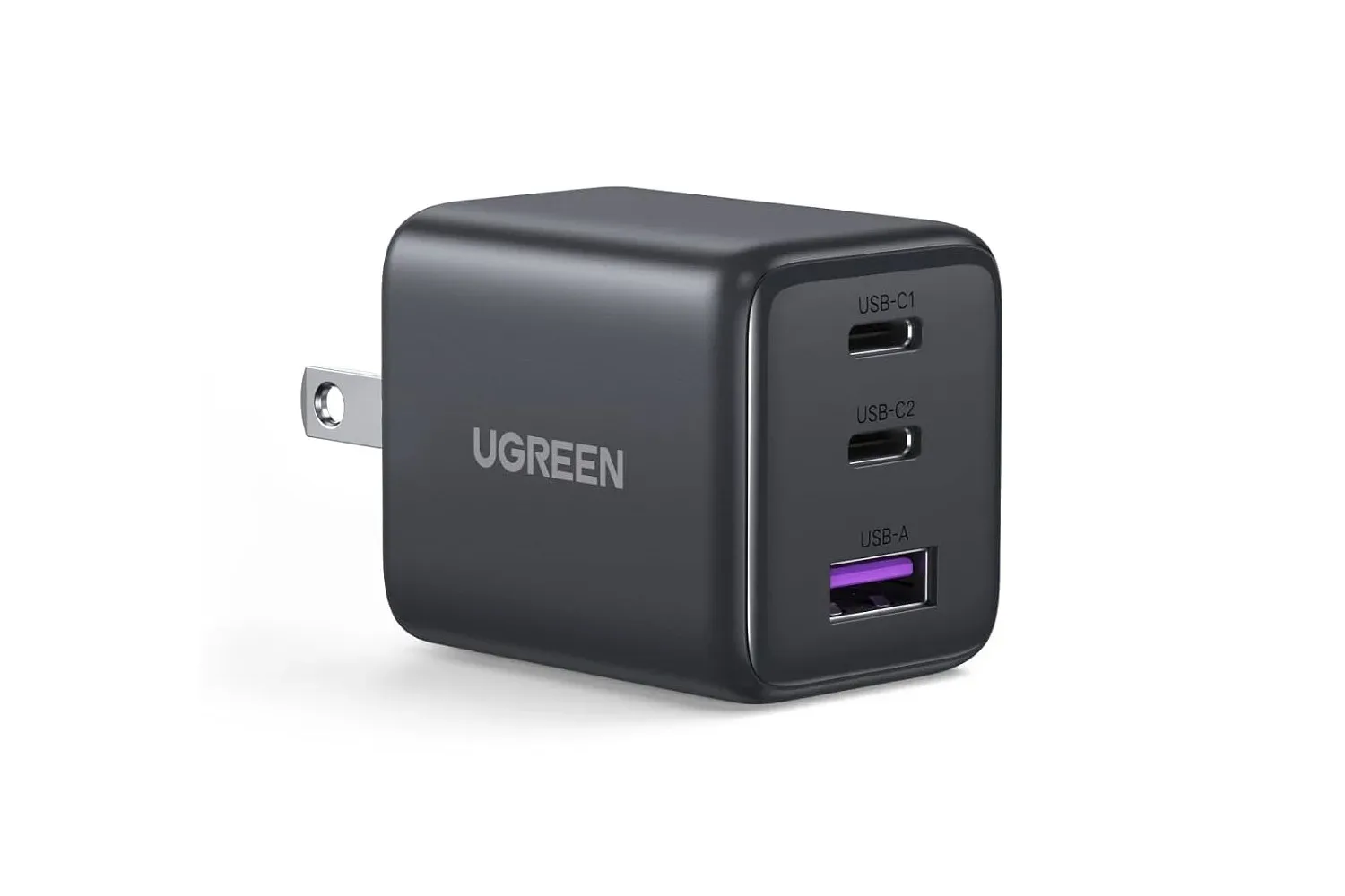 UGREEN compact three-port 30W wall charger for charging multiple devices from one outlet